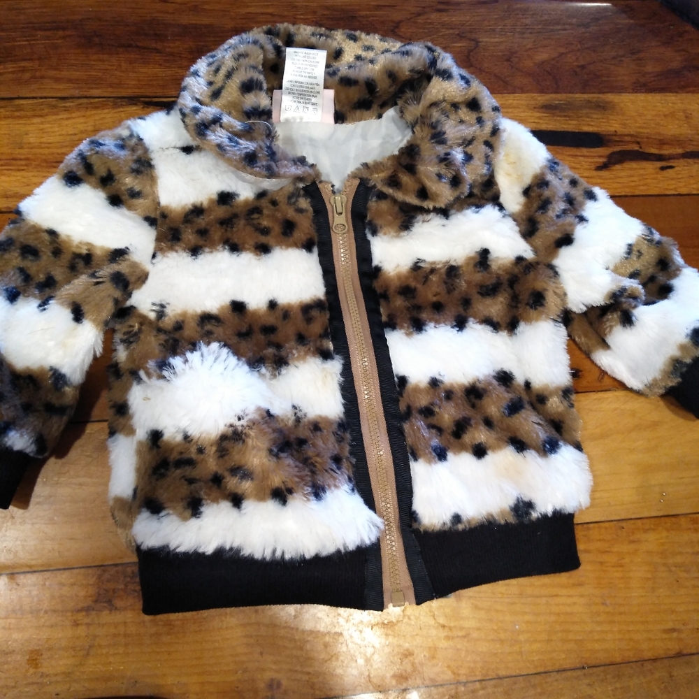 Little lass faux fur jacket 6-9 months